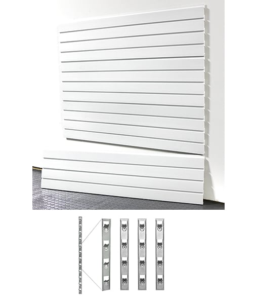 4′ Standard Duty Slatwall + Installstrips (Case of 4)
