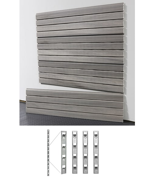 4′ Standard Duty Slatwall + Installstrips (Case of 4)