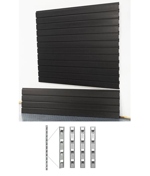 4′ Standard Duty Slatwall + Installstrips (Case of 4)