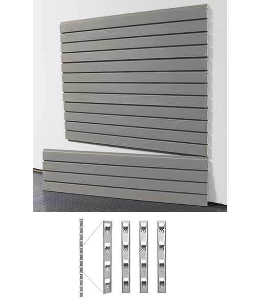 4′ Standard Duty Slatwall + Installstrips (Case of 4)